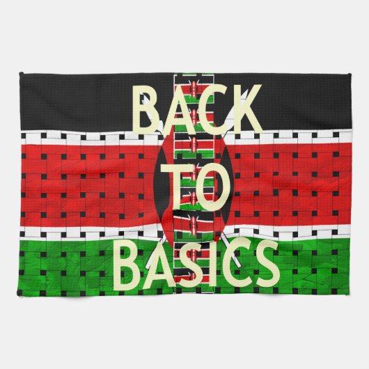 Terug naar Basics: Kenia Vlag Thema Weven Cultuur Theedoek (Horizontaal)