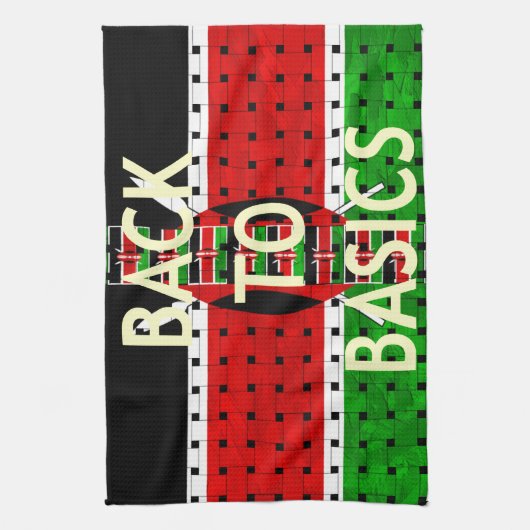 Terug naar Basics: Kenia Vlag Thema Weven Cultuur Theedoek (Verticaal)