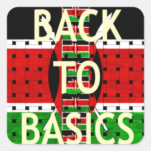 Terug naar Basics: Kenia Vlag Thema Weven Cultuur Vierkante Sticker