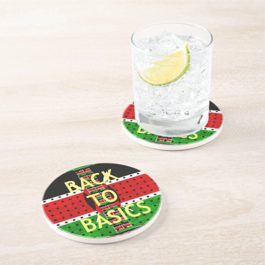 Terug naar Basics: Kenia Vlag Thema Weven Cultuur Zandsteen Onderzetter (Zijkant)