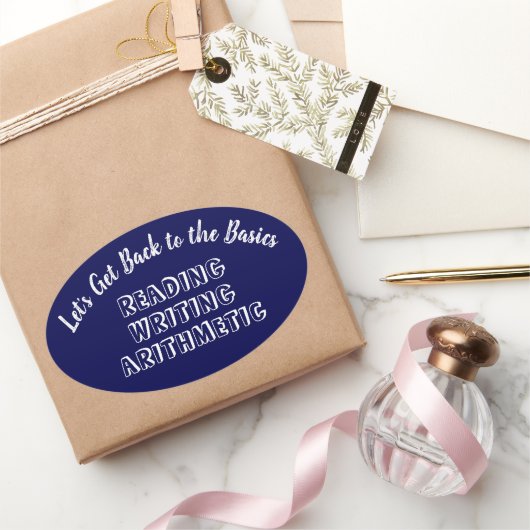 Terug naar Basics-Stickers/Labels Ovale Sticker (Geschenken)