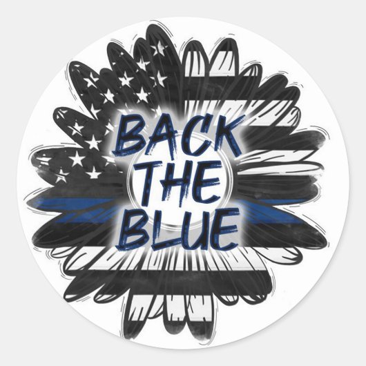 Terug naar Blauw Ronde Sticker (Voorkant)
