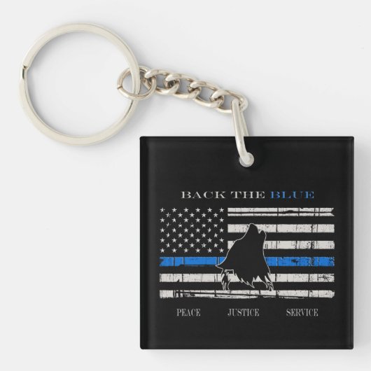 Terug naar Blauw Sleutelhanger (Voorkant)