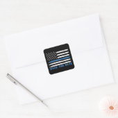 Terug naar Blauw Vierkante Sticker (Envelop)