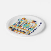 Terug naar borden op schoolpapier papieren bordje (Gekanteld)