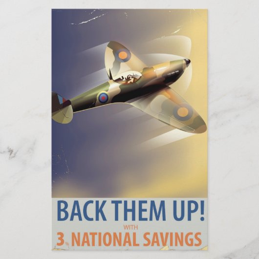 Terug naar boven. WW2-poster Briefpapier (Voorkant)