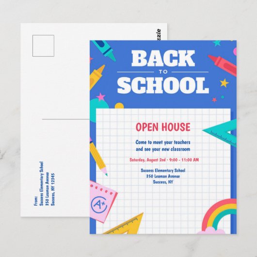 Terug naar Briefkaart op school (Voorkant / Achterkant)