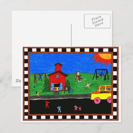 Terug naar Briefkaart op school (Voorkant / Achterkant)