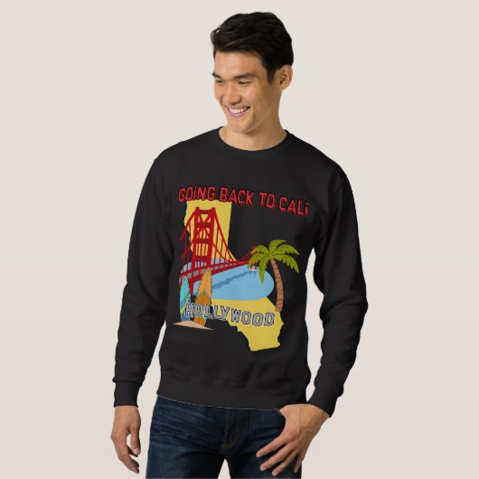 Terug naar Cali Heren Donkere Sweatshirt (Voorkant volledig)