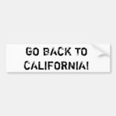 Terug naar Californië Bumpersticker (Voorkant)