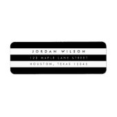 Terug naar Chic Black & White Stripes-adres Etiket (Voorkant)