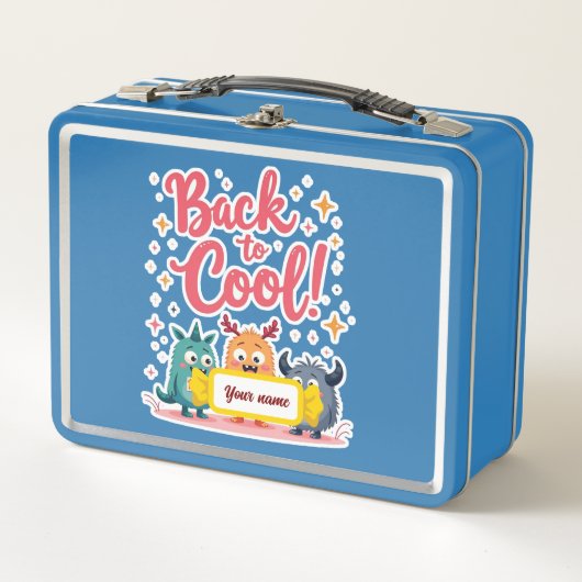 Terug naar Cool Bewerkbare Monster Naamlabel (Voorkant)