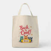 Terug naar Cool Cute Monster Naamlabel Tote Bag (Achterkant)