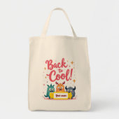 Terug naar Cool Cute Monster Naamlabel Tote Bag (Voorkant)