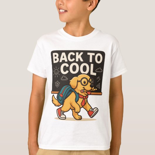Terug naar Cool - Golden Retriever Student T-Shirt (Voorkant)