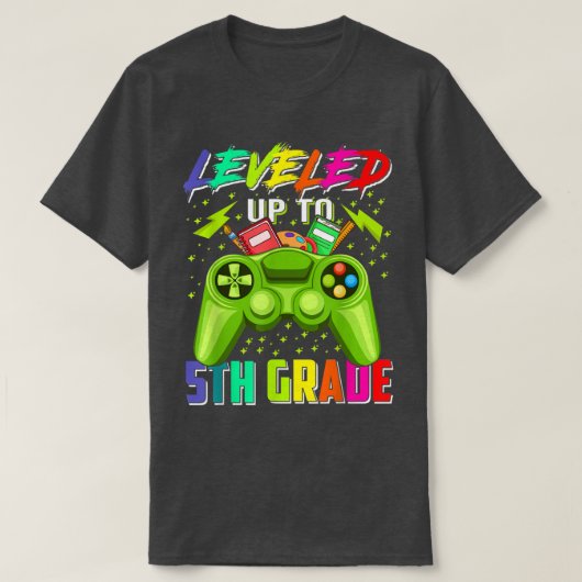 Terug naar de 5de klas van de school Gamer tot vij T-shirt (Design voorkant)