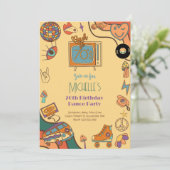 Terug naar de 70 retro groovy verjaardag kaart (Staand voorkant)