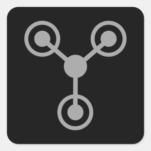 Terug naar de 80-eeuwse reismachine vierkante sticker (Voorkant)