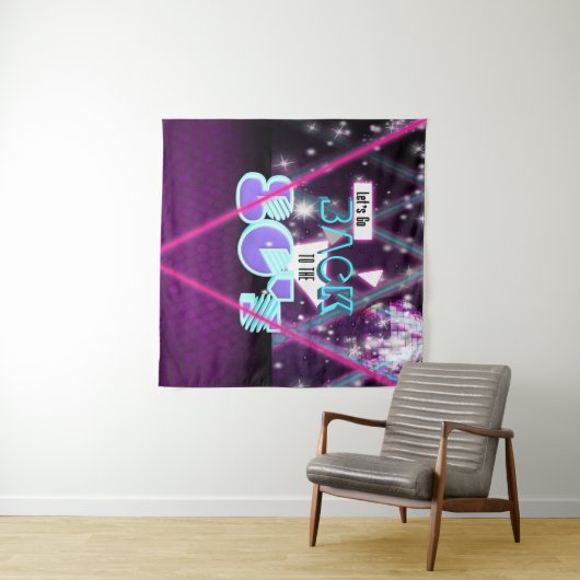 Terug naar de 80'er jaren Retro Dance Party Achter Wandkleed (In Situ (horizontaal))