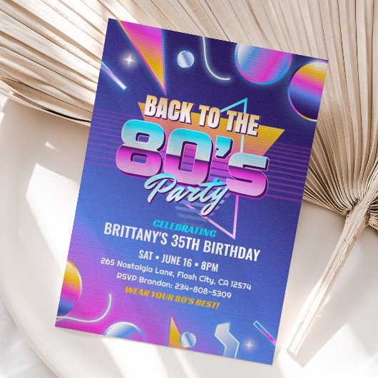 Terug naar de 80'er verjaardagsfeest uitnodiging