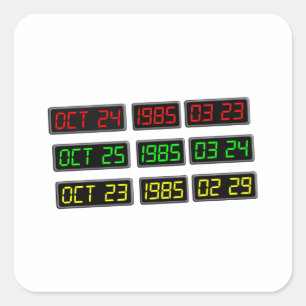 Terug naar de 80s door Tijdreismachine Vierkante Sticker