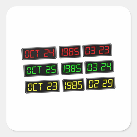 Terug naar de 80s door Tijdreismachine Vierkante Sticker (Voorkant)