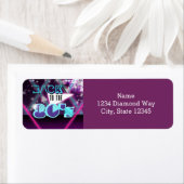 TERUG NAAR DE 80'S Glam Party Adresetiketten Etiket (Insitu)