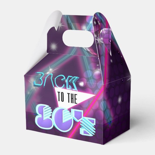 TERUG NAAR DE 80'S Glam Party Retro Favor Boxen Bedankdoosjes (Voorkant Zijde)