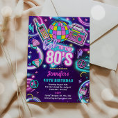 Terug naar de 80s Neon Disco 40e verjaardag Kaart