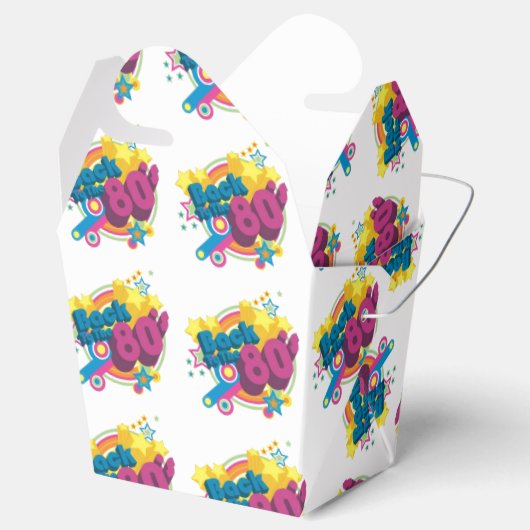 Terug naar de 80's Retropatrospatroon voor gebruik Bedankdoosjes (Geopend)