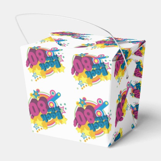 Terug naar de 80's Retropatrospatroon voor gebruik Bedankdoosjes (Achterkant)