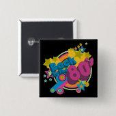 Terug naar de 80's Square Retro 80's Button (Voorkant /achterkant)