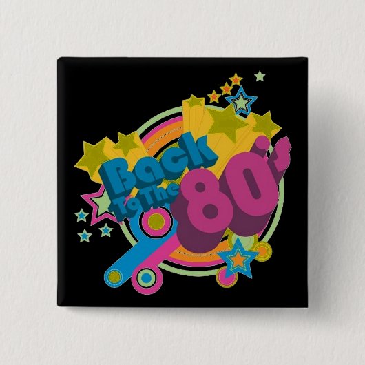 Terug naar de 80's Square Retro 80's Button (Voorkant)