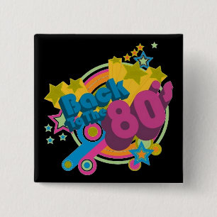 Terug naar de 80's Square Retro 80's Button