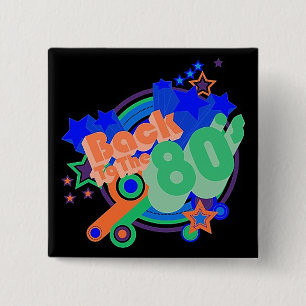 Terug naar de 80's Square Retro 80's Button