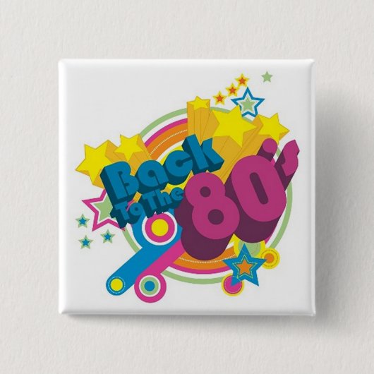 Terug naar de 80's Square Retro 80's Button (Voorkant)