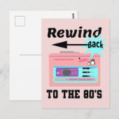 Terug naar de 80's terugspoelen briefkaart (Voorkant / Achterkant)