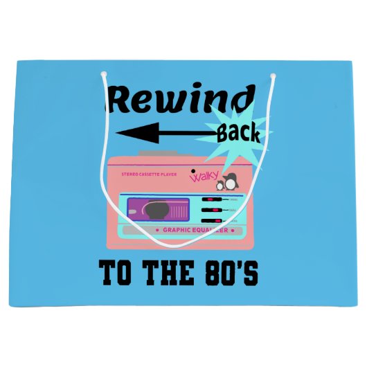 Terug naar de 80's terugspoelen groot cadeauzakje (Voorkant)