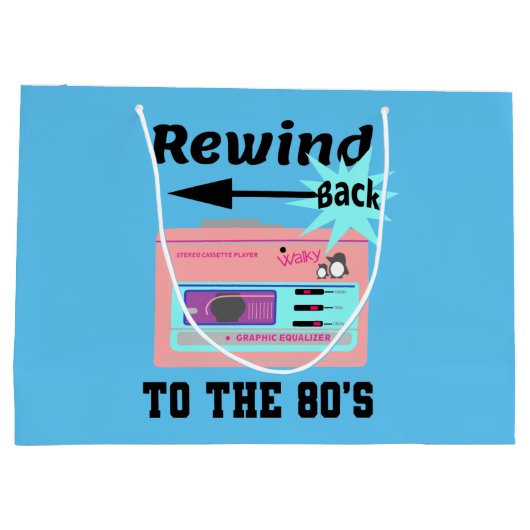 Terug naar de 80's terugspoelen groot cadeauzakje (Achterkant)