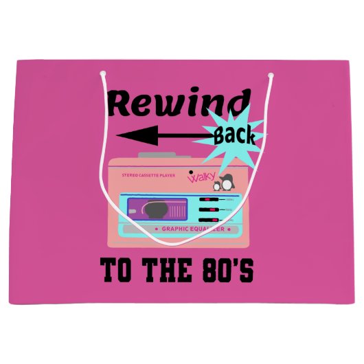 Terug naar de 80's terugspoelen groot cadeauzakje (Voorkant)