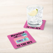 Terug naar de 80's terugspoelen kartonnen onderzetters (Insitu)