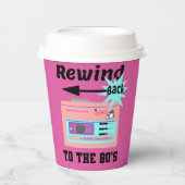 Terug naar de 80's terugspoelen papieren bekers (Voorkant)
