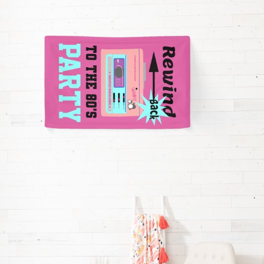 Terug naar de 80's terugspoelen spandoek (Insitu)