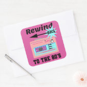 Terug naar de 80's terugspoelen vierkante sticker (Envelop)