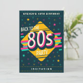 Terug naar de 80's Verjaardagsfeestje Kaart (Staand voorkant)
