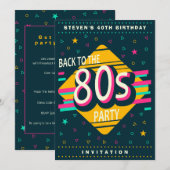 Terug naar de 80's Verjaardagsfeestje Kaart (Voorkant / Achterkant)