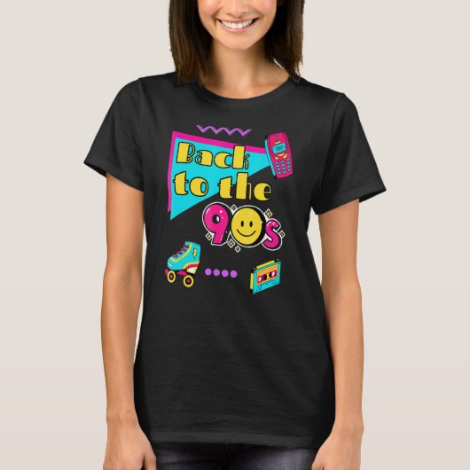 Terug naar de 90 Retro Music Mode Cool Decade C T-shirt (Voorkant)