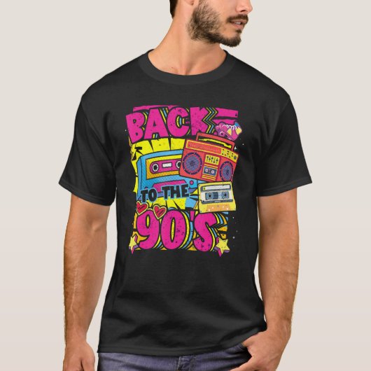 Terug naar de 90s Disco Radio en Techno Era Vin T-shirt (Voorkant)