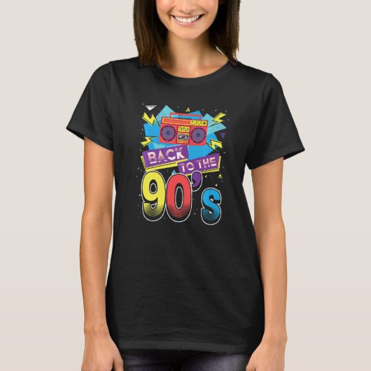 Terug naar de 90s Disco Radio en Techno Era Vin T-shirt (Voorkant)