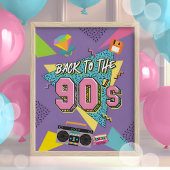 Terug naar de 90s-feestbord, 90s-verjaardagsposter poster